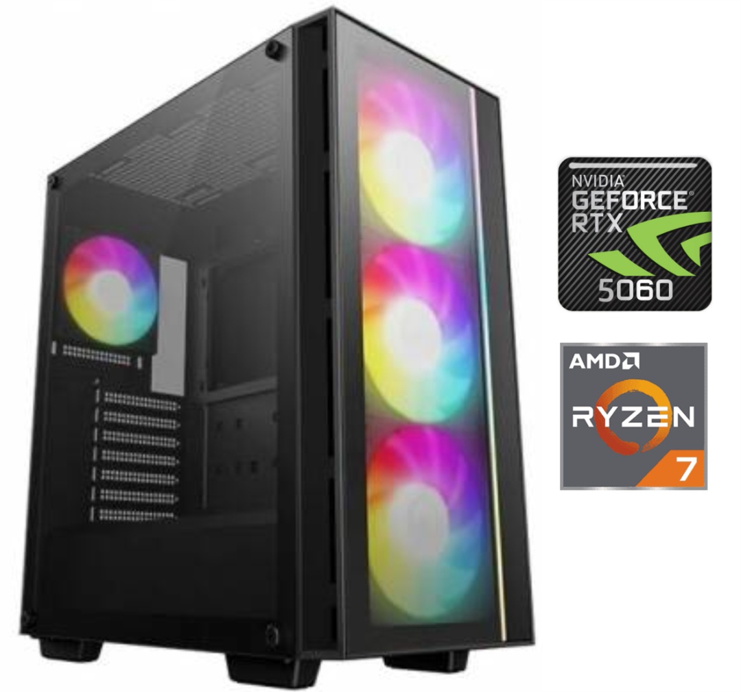 Equipo Gamer Ryzen 7 5800XT, 16GB, 1TB, RTX 5060Ti 8GB - Producto destacado
