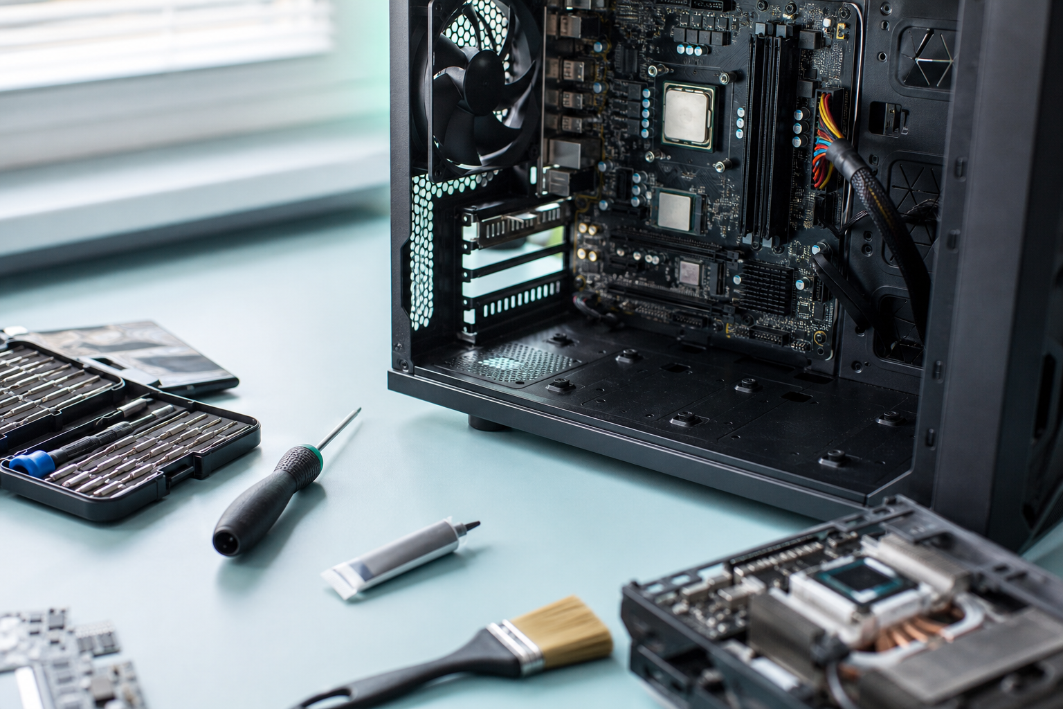 Reparación de hardware: placa y herramientas de servicio técnico